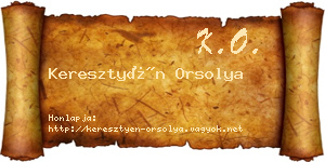 Keresztyén Orsolya névjegykártya