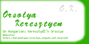 orsolya keresztyen business card